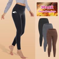 SHOWITTY 1/2/3 Pack Women's Fleece Lined Leggings with Pockets- ‌Plus Size High Waist Tummy Control Breathable Casual & Yog...