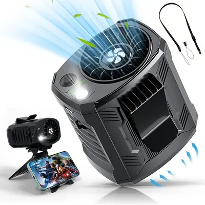 Dealsforyoudays-Waist Fan, Portable Fan with 4-Speed Settings, Dual-Sided Clip on Wearable Belt Personal Fan for 7000mAh, Hig...