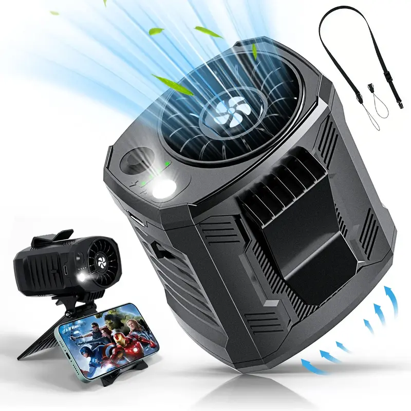 Dealsforyoudays-Waist Fan, Portable Fan with 4-Speed Settings, Dual-Sided Clip on Wearable Belt Personal Fan for 7000mAh, Hig...