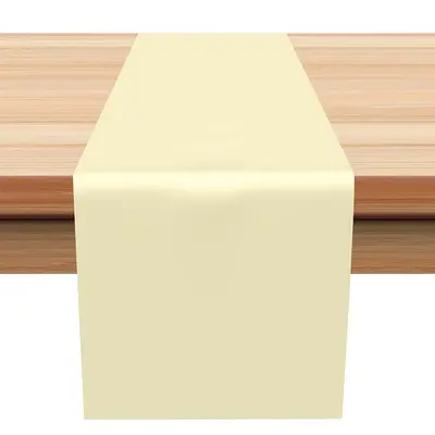 Simple Warm Yellow Solid Dining Room Table Runner - Aperturee