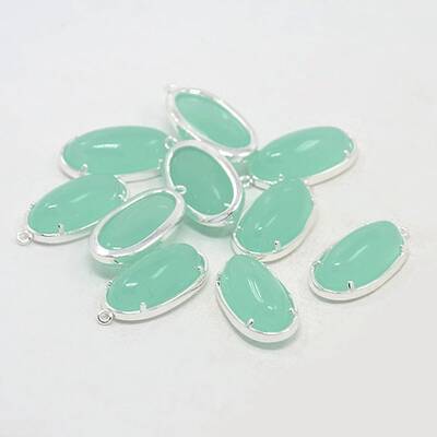 Silver Color Plated Brass Glass Pendants