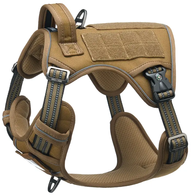 Tactical Dog Harness for Medium Large Dogs, Heavy Duty Duable Dog Harness with ID Card, Reflective Harness for Training Easy ...