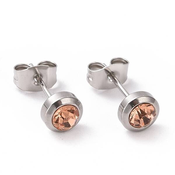 Rhinestone Column Stud Earrings