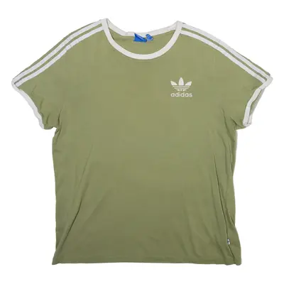 ADIDAS ORIGINALS Womens T-Shirt Green UK 12