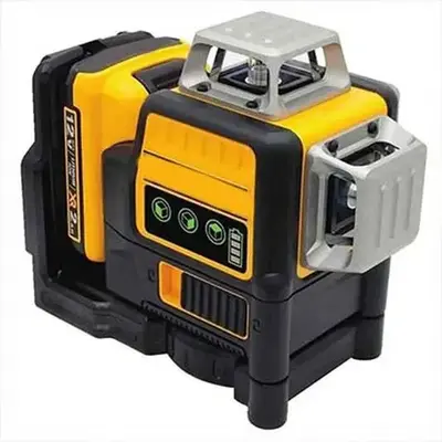 DW DW089LG Green Beam Laser Level 3-Plane Self-Leveling ±1/9 Accuracy IP65 with Magnetic Pivoting Base for Construction To...