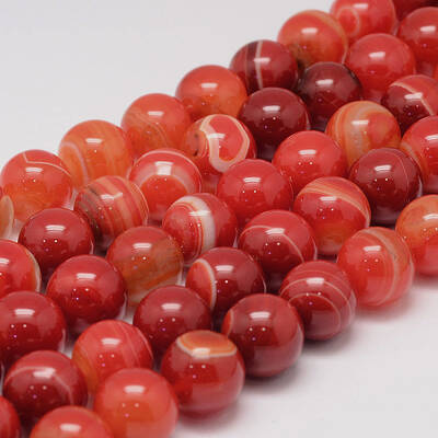 Natural Striped Agate/Banded Agate Bead Strands