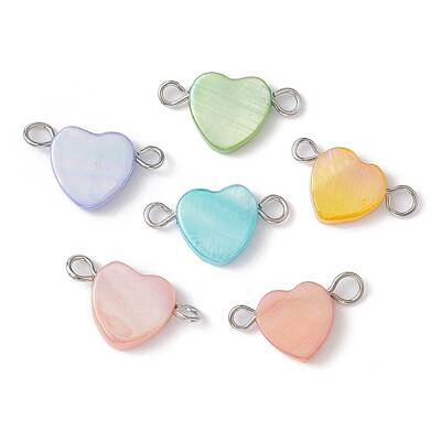 Natural Freshwater Shell Dyed Connector Charms