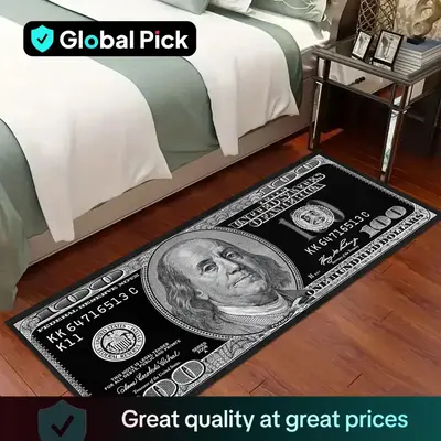 American Retro Money Pattern Non-slip Floor Mat, 1 Count Washable Soft Floor Carpet, Decorative Area Rug for Home Living Room...