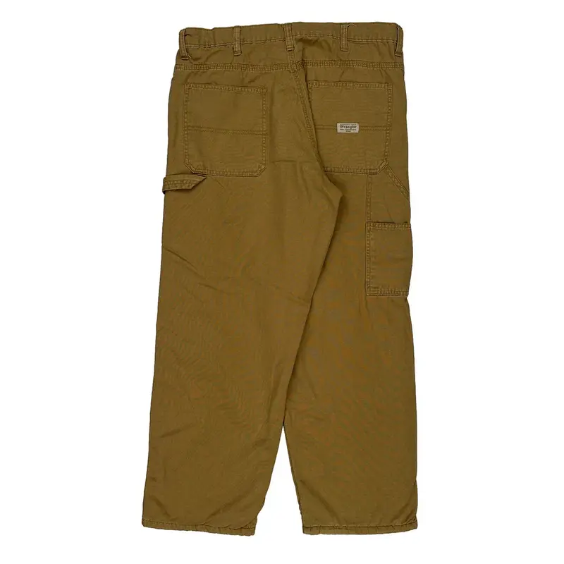Wrangler Carpenter Trousers - 35? Waist Brown Cotton