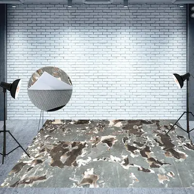Grey Brown Shabby Wall Abstract Textured Floor Mat