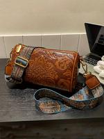 Women's Summer Boho Style Floral Decor Stylish Crossbody Bag, Unique Bags, Vintage Style Ethnic Pattern Strap Shoulder Bag fo...