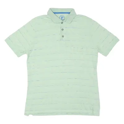 PIERRE CARDIN Mens Polo Shirt Green Striped M