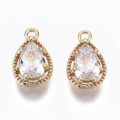 Brass Micro Cubic Zirconia Charms