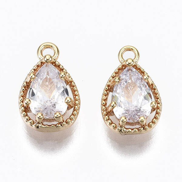 Brass Micro Cubic Zirconia Charms