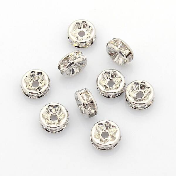 Brass Rhinestone Spacer Beads