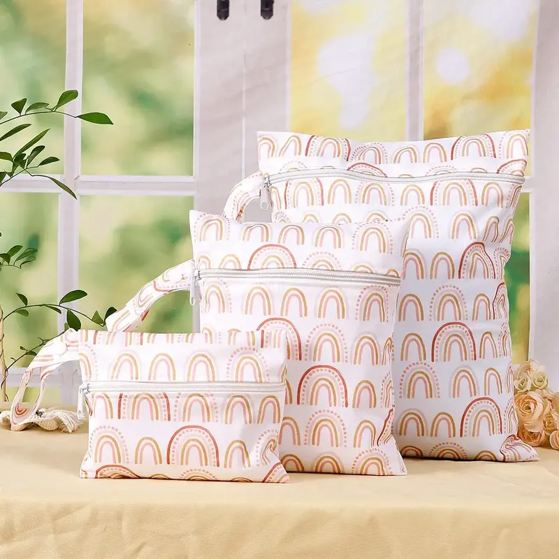 Waterproof Diaper Bag Set, 3 Counts/set Diaper Changing Mat & Wipes Bag & Storage Bag, Baby Travel Essentials for Outdoor, Mu...