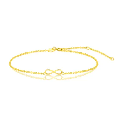 14K Gold Infinity Symbol Charm Bracelet