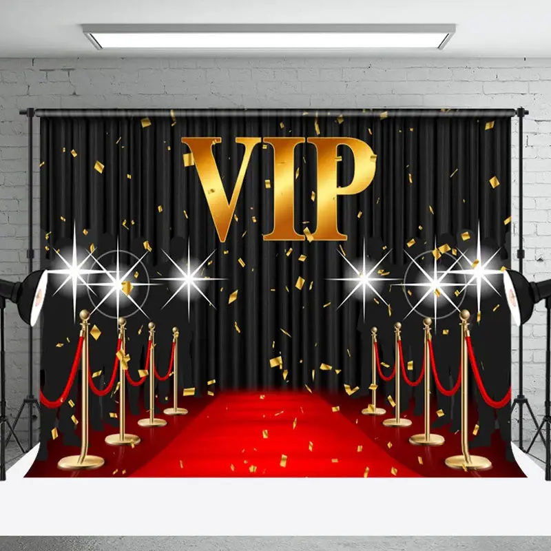 Aperturee Gorgeous Red Carpet Ribbon Vip Theme Backdrop