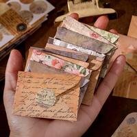 Random Color Vintage Envelope & Seal Sticker, 16pcs/set Vintage Mini Envelope & Seal Sticker, DIY Message Gift, Blessing Card...