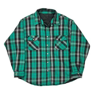 Unbranded Checked Flannel Shirt - 2XL Green Cotton