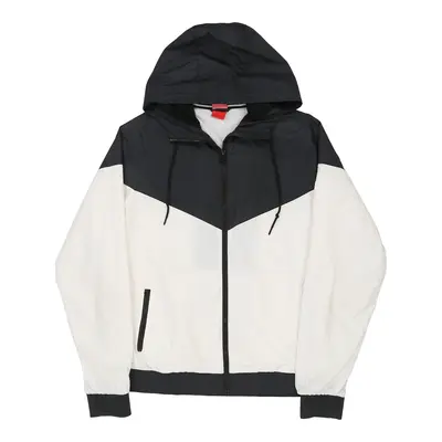 Nike Jacket - Large Black & White Nylon Blend