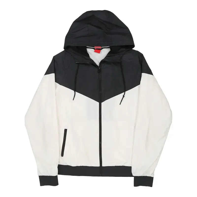 Nike Jacket - Large Black & White Nylon Blend