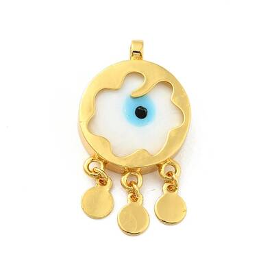 Rack Plating Handmade Evil Eye Lampwork Pendants
