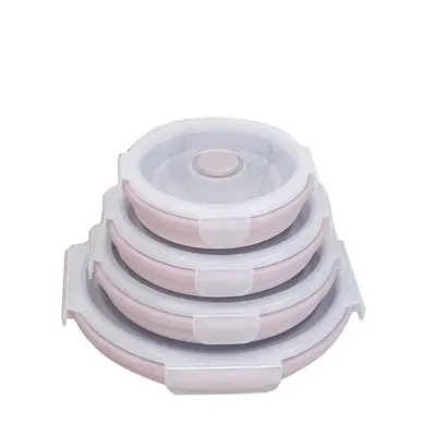 Silicone lunch box | Color: Pink | Size: 350ml