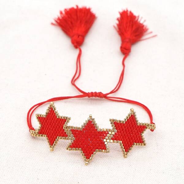 Friendship Star Loom Pattern Seed Beads Bracelets for Women