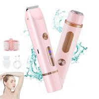 2 in 1 Electric Hair Trimmer Kit, 1 Box Rechargeable Hair Removal Tool for Women, Wet and Dry Use Body Hair Trimmer for Face,...