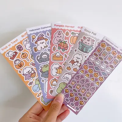 Fall and Halloween Holographic Glitter Vinyl Deco Stickers
