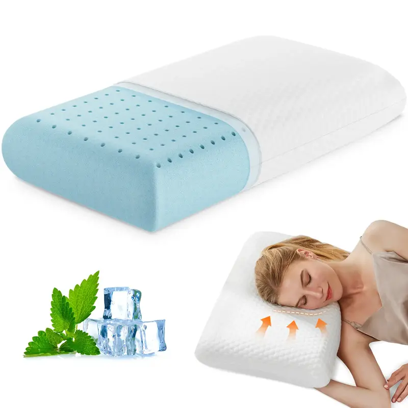 【Deal】Sweet Furniture Standard Size Memory Foam Pillow Side Sleepers Cooling Hotel Pillow with Removable, Machine Washabl...