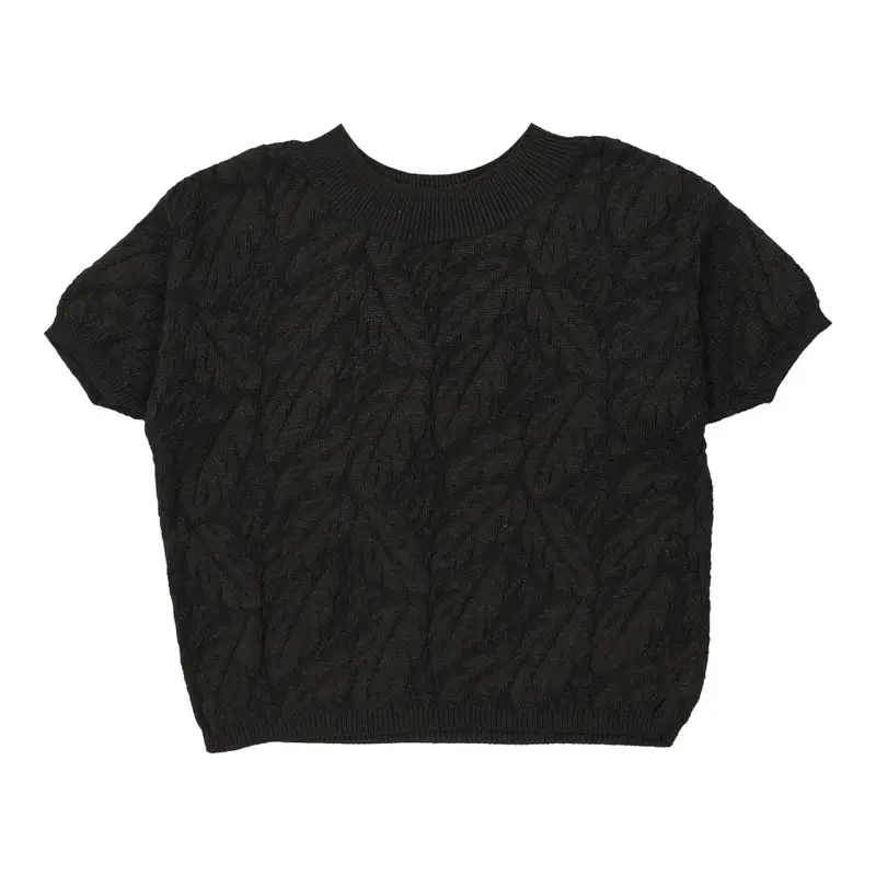 Benetton Top - Large Black Cotton | Size: large