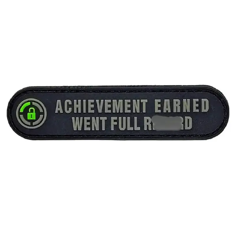 Achievement Earned Patch (PVC- Hook Fastener Backing- 3.5 X 0.75 -) Durability Convenience Decorative Customizable