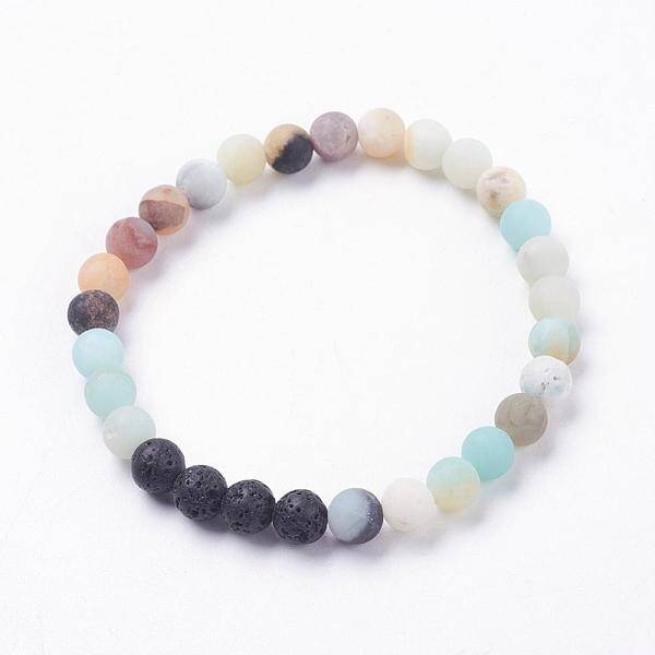 Forsted Natural Amazonite Stretch Bracelets