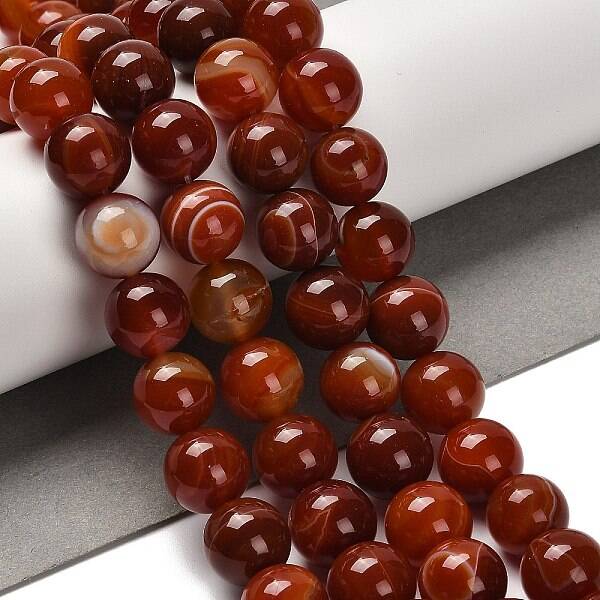 Dyed Natural Banded Agate Beads Strands