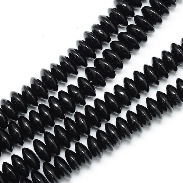 Synthetic Black Stone Bead Spacer Strands