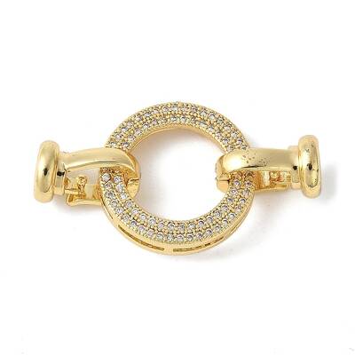 Brass Pave Clear Cubic Zirconia Fold Over Clasps