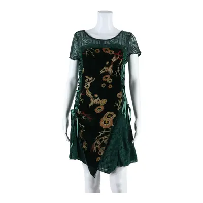 JOE BROWNS Womens Skater Dress Green Floral Short Sleeve Short UK 10