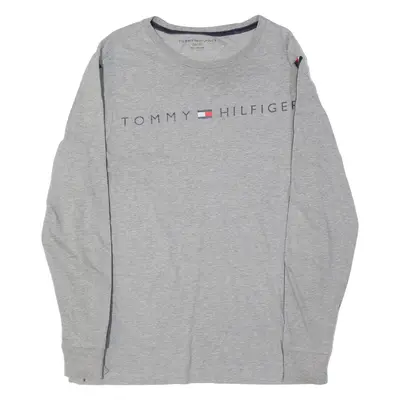 TOMMY HILFIGER Mens T-Shirt Grey Long Sleeve XS
