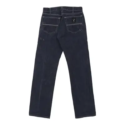 Pointer Contrast Stitch Trousers - 30W UK 12 Blue Cotton