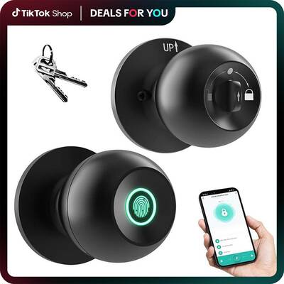 Valentine's Day Gift Fingerprint Smart Lock,Keyless Entry Door Lock,1 Count Smart Door Knob with APP,Biometric Lock Grea