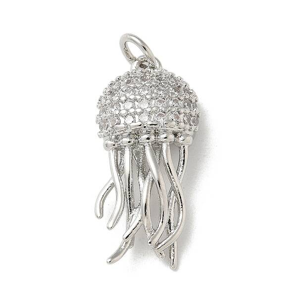 Brass Micro Pave Clear Cubic Zirconia Pendants