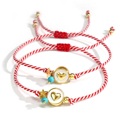 2pcs Bohemian Style Adjustable Fibre Cord Braided Bracelet Set for Women