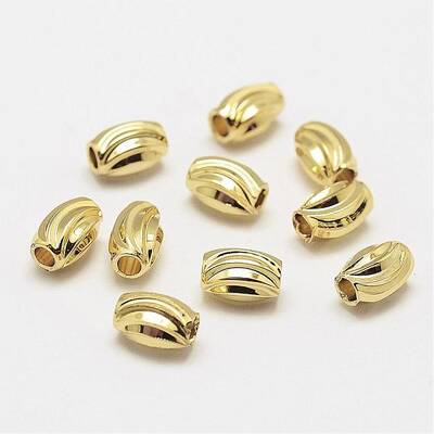 Brass Corrugated Beads