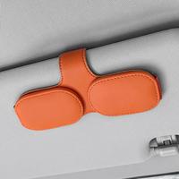 Car Sun Visor Glasses Holder, Premium PU Leather Sun Visor Storage Clip, Sunglasses, Ticket & Card Holder Clip, Car Interior ...