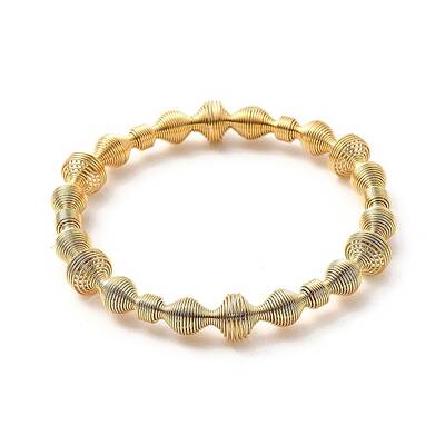Ion Plating(IP) 304 Stainless Steel Spiral Beaded Bangle