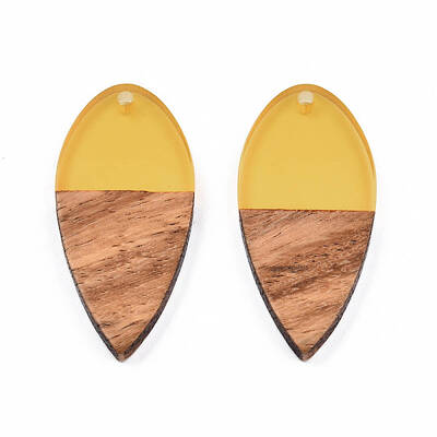 Transparent Resin & Walnut Wood Pendants