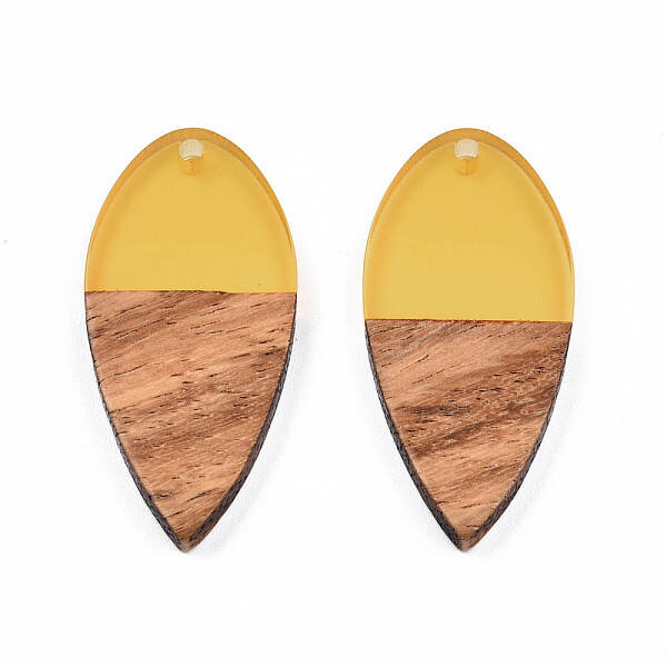 Transparent Resin & Walnut Wood Pendants