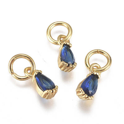 Brass Micro Pave Cubic Zirconia Charms